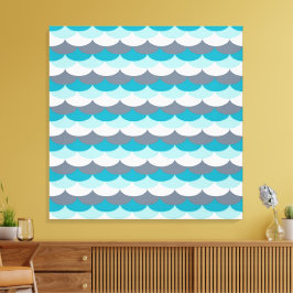 Impressão Em Tela Conchas de Padrão Náutico