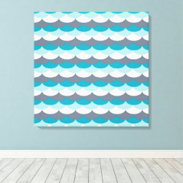 Impressão Em Tela Conchas de Padrão Náutico