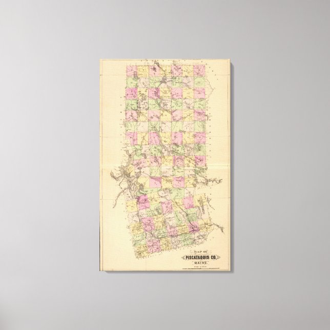 Impressão Em Tela Condado de Piscataquis, Maine (Frente)