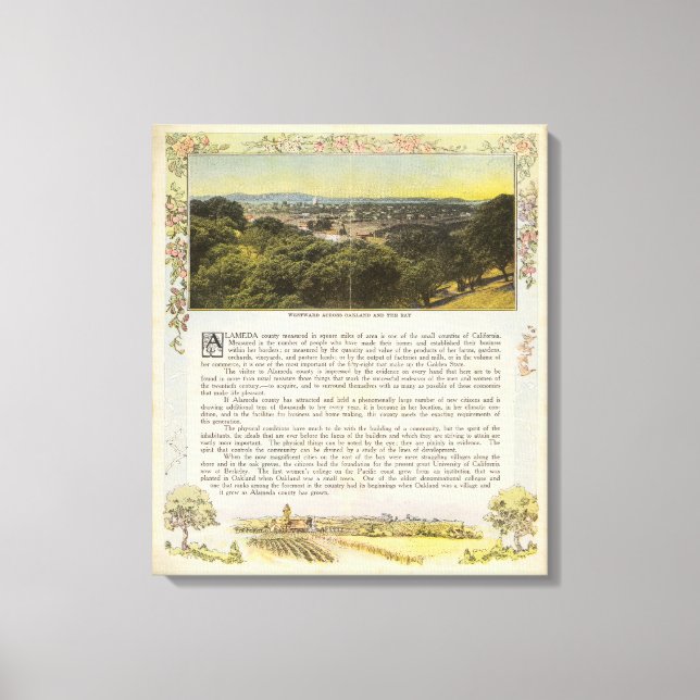 Impressão Em Tela Condado de Verso Alameda, Oakland e Bay (Frente)