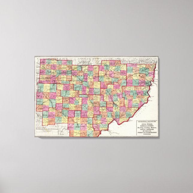 Impressão Em Tela condados de Ohio (Frente)