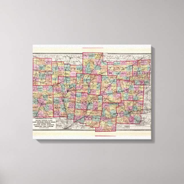 Impressão Em Tela condados de Ohio 2 (Frente)