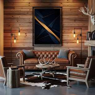 Impressão Em Tela Conexões Douradas Abstratas