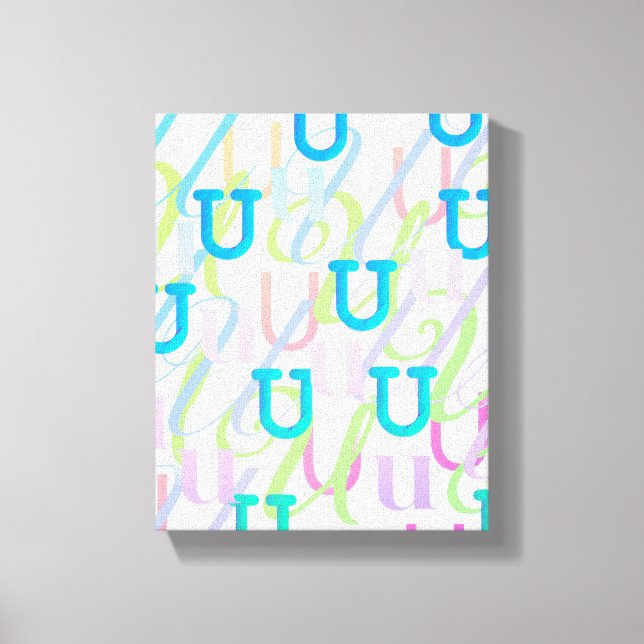 Impressão Em Tela Confete de Letra "U" (Frente)