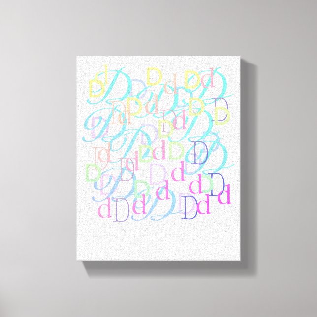 Impressão Em Tela Confete de Letras "D" (Frente)