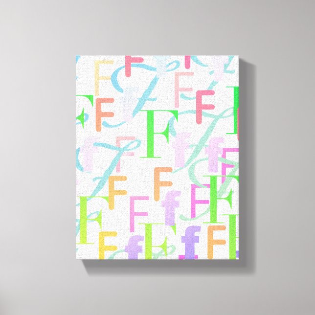 Impressão Em Tela Confete de Letras "F" (Frente)