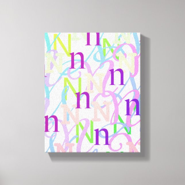 Impressão Em Tela Confete de Letras "N" (Frente)