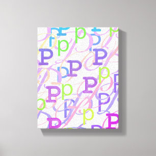 Impressão Em Tela Confete de Letras "P"