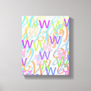 Impressão Em Tela Confete de Letras "W"