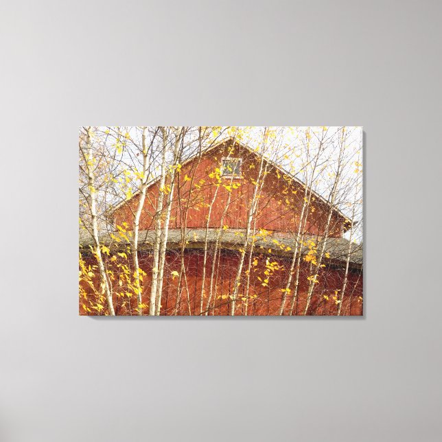 Impressão Em Tela Connecticut Barn No Outono (Frente)