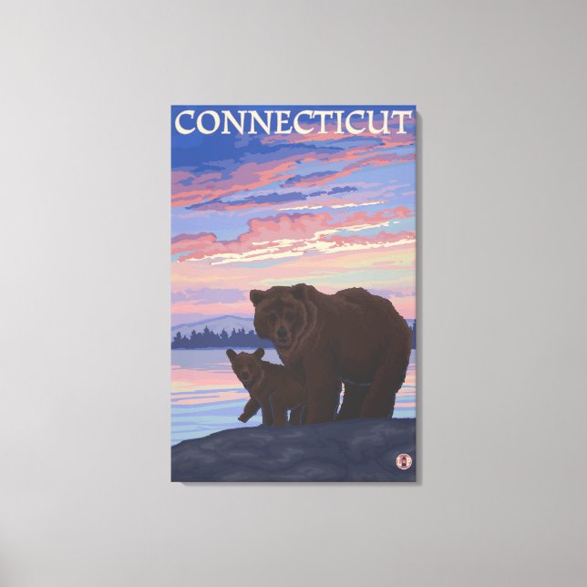 Impressão Em Tela ConnecticutBear e Cub (Frente)