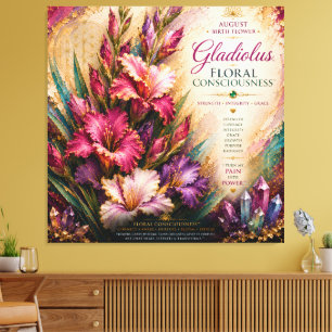 Impressão Em Tela Consciência Floral Gladiolus de Agosto Extra Grand