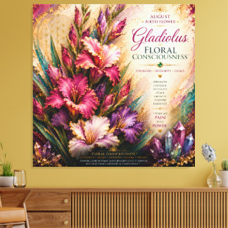 Impressão Em Tela Consciência Floral Gladiolus de Agosto Extra Grand