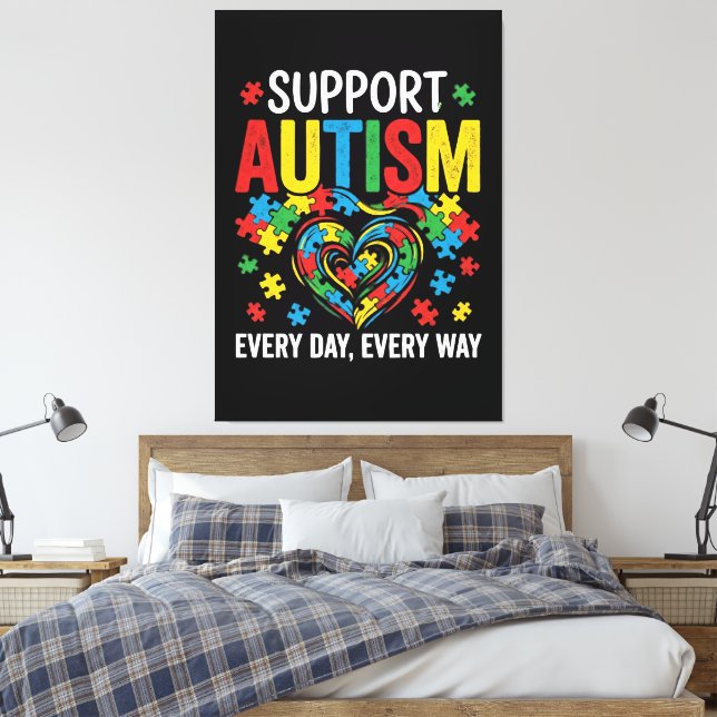 Impressão Em Tela Conscientização do autismo (Insitu(Quarto))