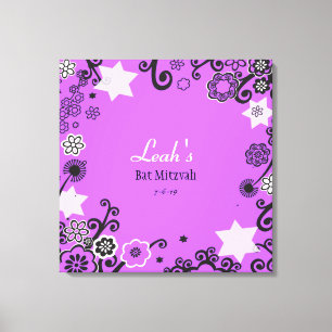 Impressão Em Tela Conselho de Entrada do Bat Mitzvah, Púrpura, Estre