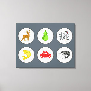 Impressão Em Tela Conselho De Jogo De Caranguejo De Peixe - Sepia