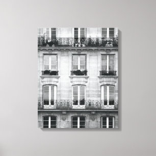 Impressão Em Tela Construção preto e branco do vintage do viagem  