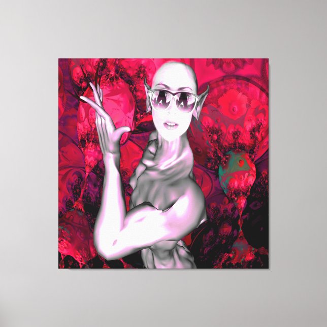 Impressão Em Tela Contato de alienígena (Frente)