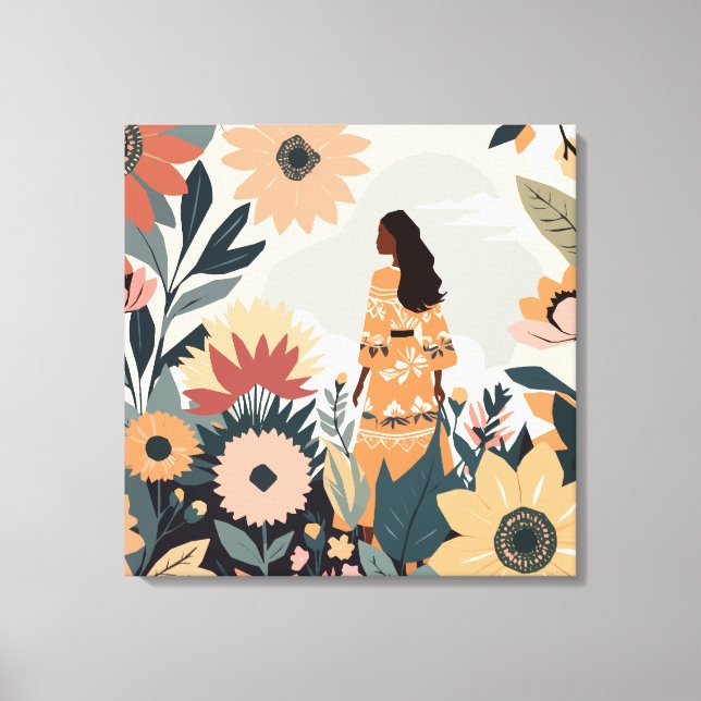 Impressão Em Tela Contemplação de Jardim (Frente)