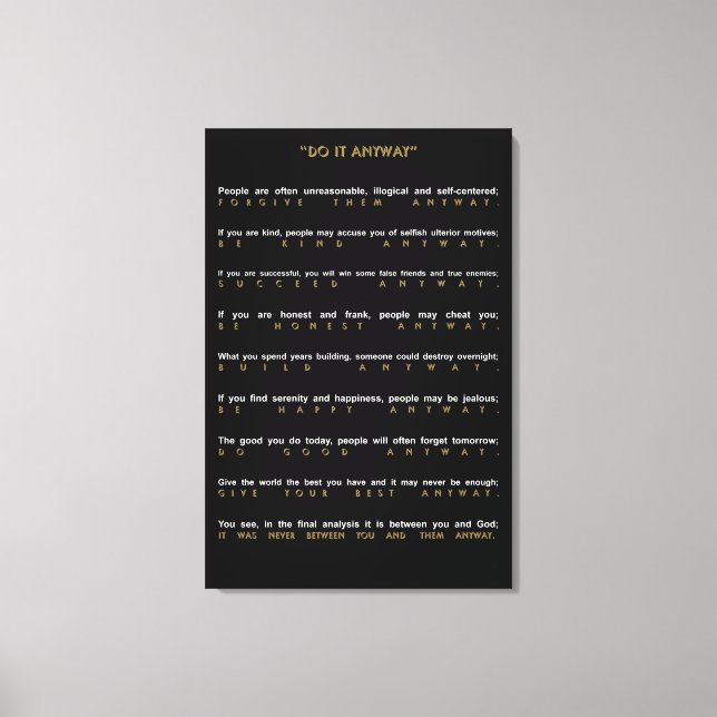 Impressão Em Tela Contemporâneo Faça De Qualquer Forma (Frente)