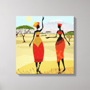 Impressão Em Tela contexto Africano das Mulheres
