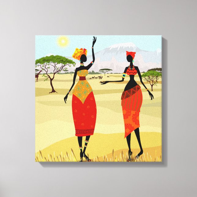 Impressão Em Tela contexto Africano das Mulheres (Frente)