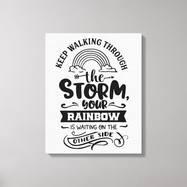 Impressão Em Tela Continue Andando Pela Tempestade (Frente)