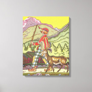 Impressão Em Tela Conto de Fadas Vintage, Menino e o Vento Norte, Ha
