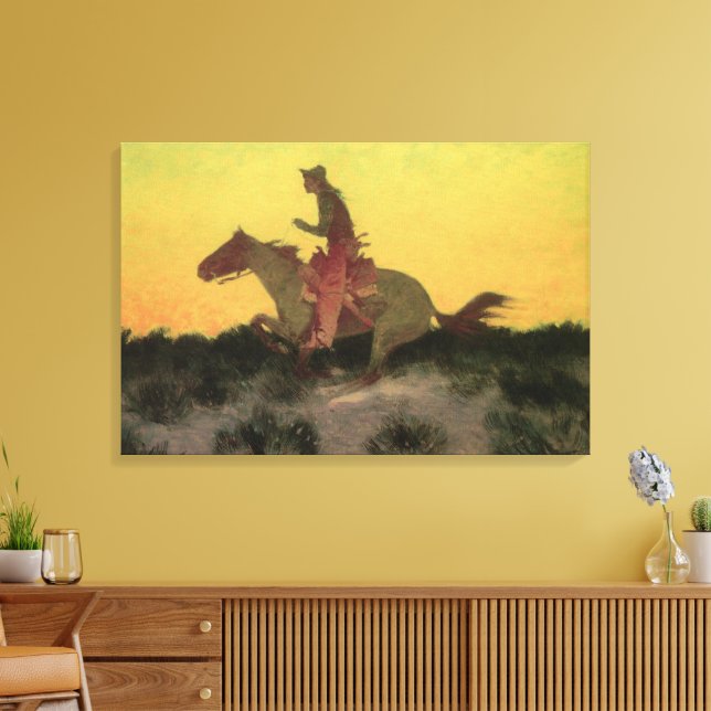 Impressão Em Tela Contra o Pôr do Sol de Remington, Velhos Caubóis (Insitu(Sala de estar))