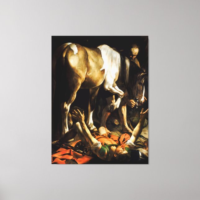 Impressão Em Tela Conversão no Caminho a Damasco por Caravaggio (Frente)