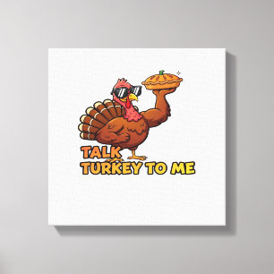 Impressão Em Tela Cool Turkey Thanksgiving Camiseta Divertida Clássi