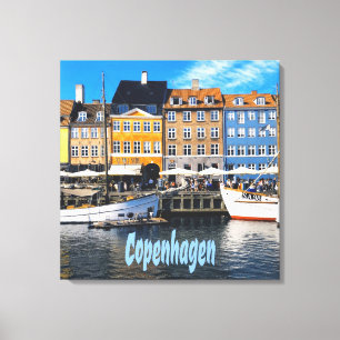 Impressão Em Tela Copenhagen Dinamarca Capital Canal Homes Nyhavn