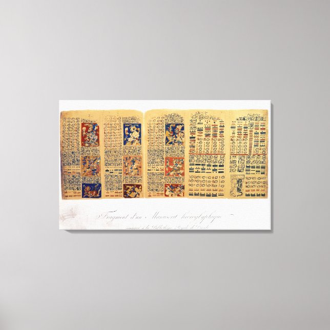 Impressão Em Tela Cópia de um fragmento do Codex de Dresden (Frente)