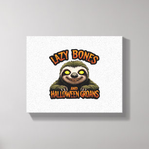 Impressão Em Tela Cópia dos Ossos Preguiçosos e Groãs de Halloween -