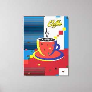 Impressão Em Tela Copo de Café Abstrato Arte Contemporânea Moderna