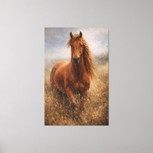 Impressão Em Tela Copper Spirit Cavalo Castanho Tela Esticada