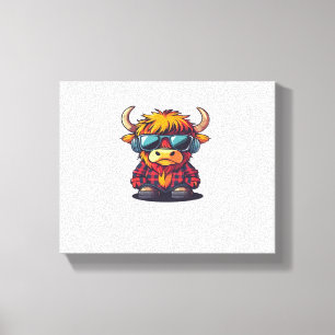 Impressão Em Tela Coquette Highland Cow Bubblegum Tshirt Design, Hol