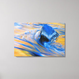 Impressão Em Tela Cor Abstrata de Água de Outono