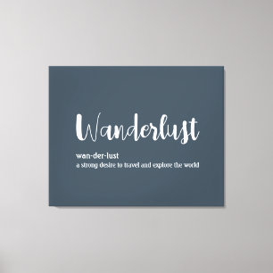 Impressão Em Tela Cor azul da cinza branca definição de Wanderlust