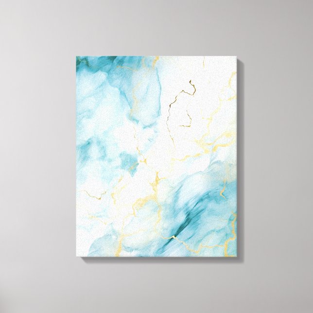 Impressão Em Tela Cor da água azul (Frente)