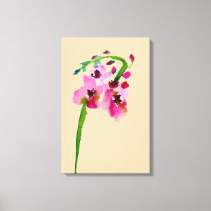 Impressão Em Tela Cor da água da flor rosa Pasta Verbascum