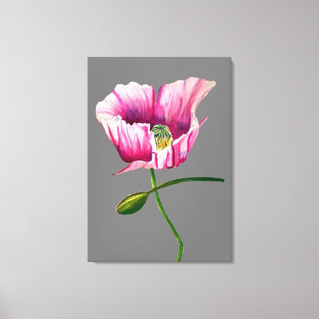 Impressão Em Tela Cor de água rosa Pó flor da água bonito arte (Frente)