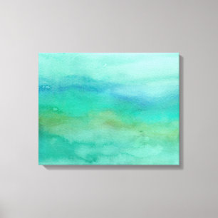 Impressão Em Tela Cor de Água Turquesa Azul Moderna Abstrato