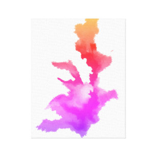 Impressão Em Tela Cor-de-rosa Vermelho Púrpura Laranja Amarelo Abstr