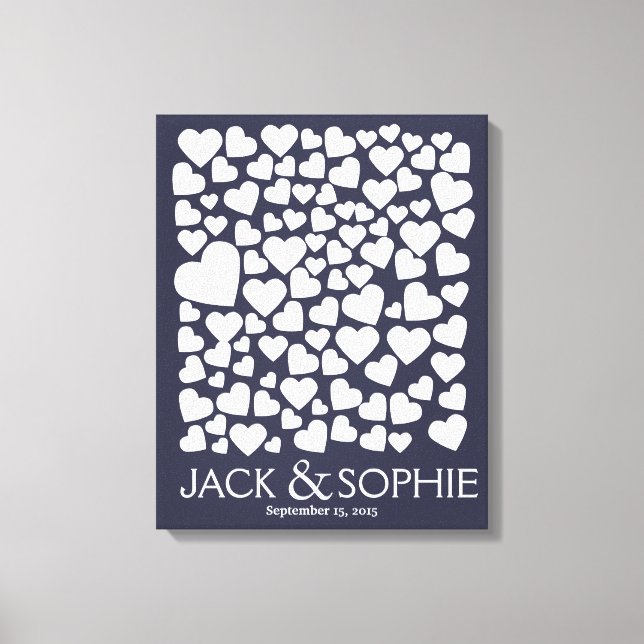 Impressão Em Tela cor do livro convidado da assinatura do casamento (Frente)