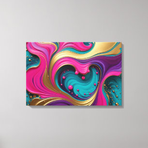 Impressão Em Tela Coração Abstrato em Espiral em Negrito – Arte Colo