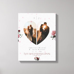 Impressão Em Tela Coração Branco Bonito Fortaleceu Colagem Fotogr