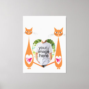 Impressão Em Tela Coração de Amor de Cat Editável - Design de texto 