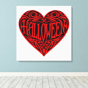 Impressão Em Tela Coração de Halloween, Coração Vermelho, Feriado