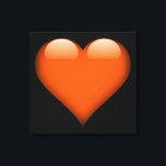 Impressão Em Tela Coração de vidro laranja personalizável<br><div class="desc">Nesta canvas aparece um grande coração brilhante para sua alegria! Este design de vidro cardíaco está disponível em dez cores e em qualquer cor de fundo que o seu coração desejar! Faça uma declaração com esta canvas pendurada na sua parede! Redimensionar a canvas para qualquer tamanho que você quiser!</div>